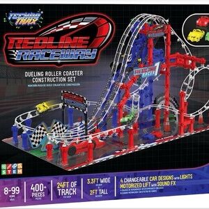 The Learning Journey Techno Trax Redline Raceway 400+ Pc STEM Roller Coaster NEW